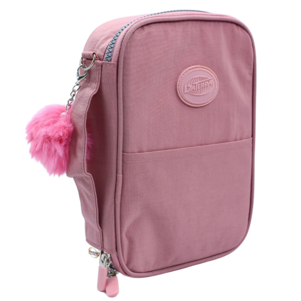 ESTOJO BOX ESCOLAR NYLON CASE COM BOLSO DATERRA SORTIDO
